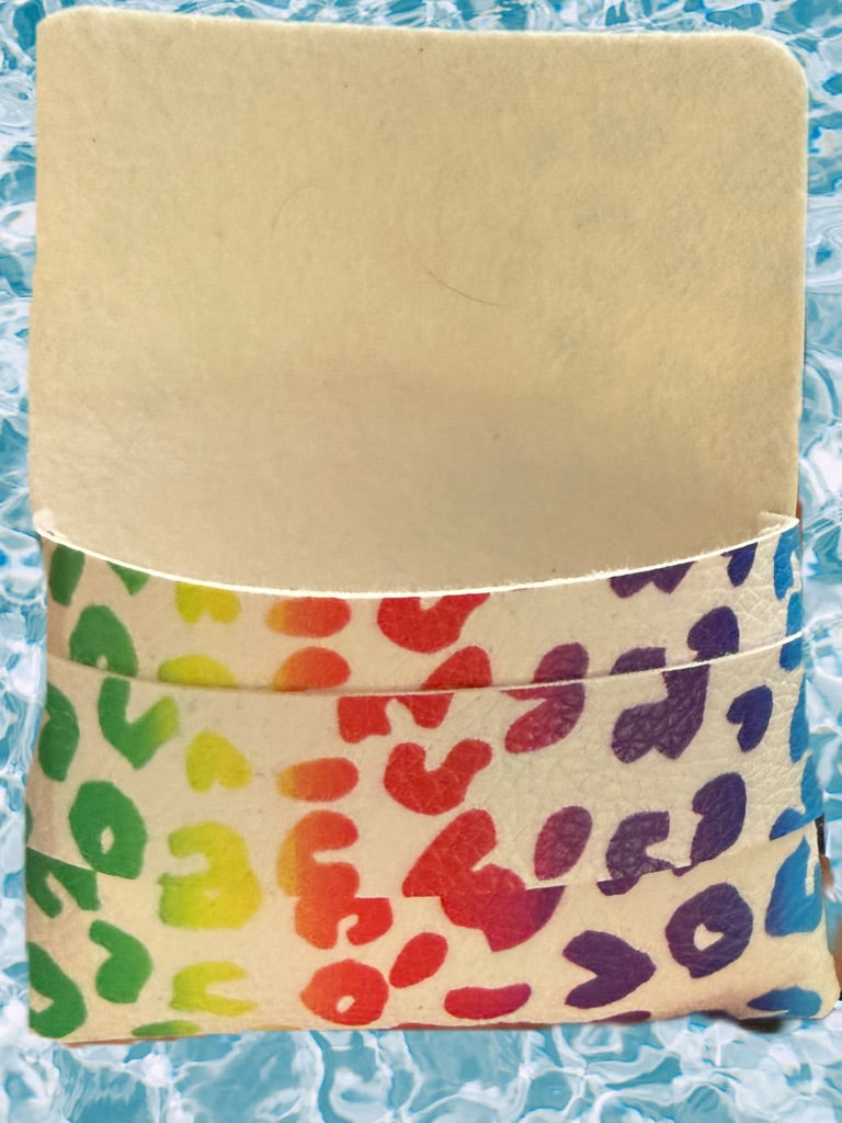 Rainbow Leopard Print Card Wallet