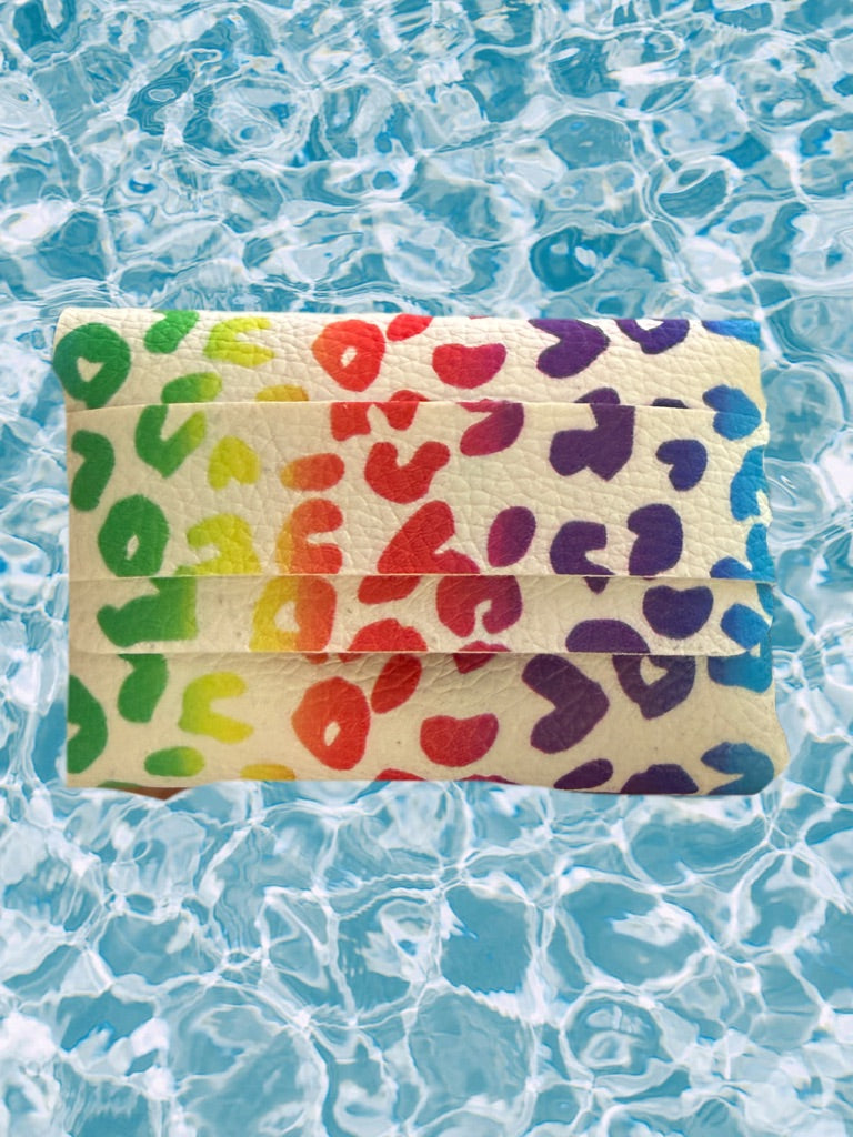 Rainbow Leopard Print Card Wallet