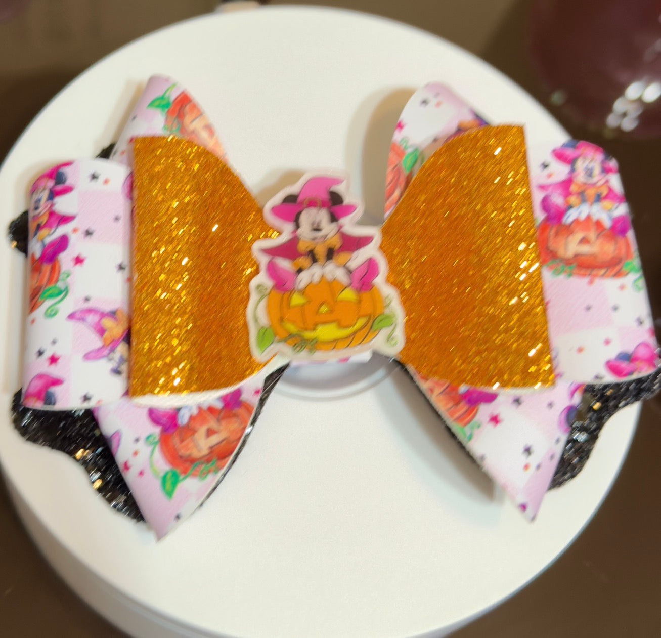 Spooky Cute Pumpkin Glitter Bow 🎀🎃