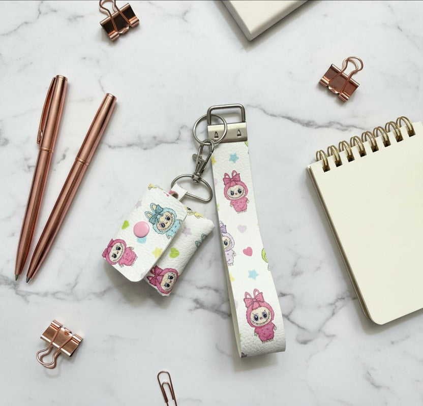 Mini Coin Pouch & Wristlet Keychain Set