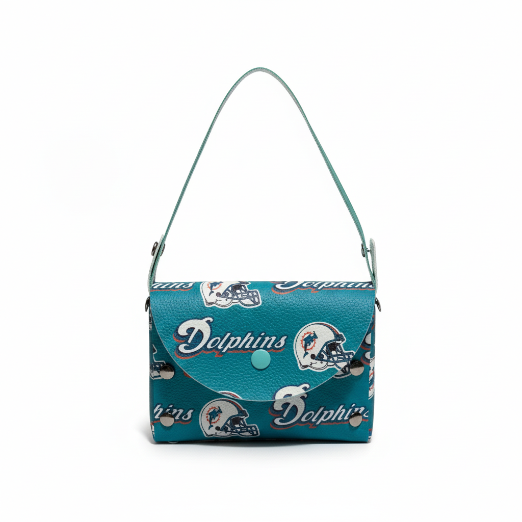Miami Dolphins Rivet Purse Clean