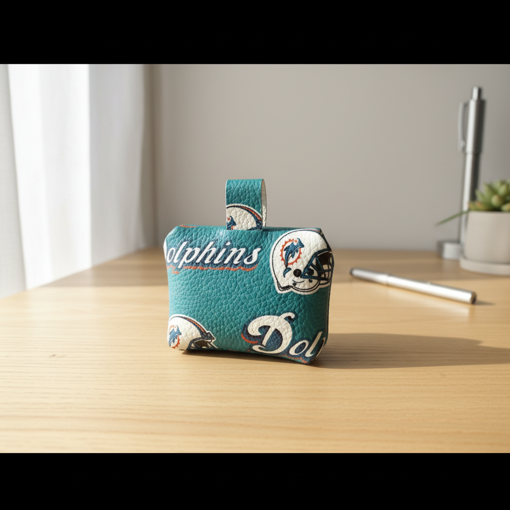 Miami Dolphins Snap Pouch Back View on Desk