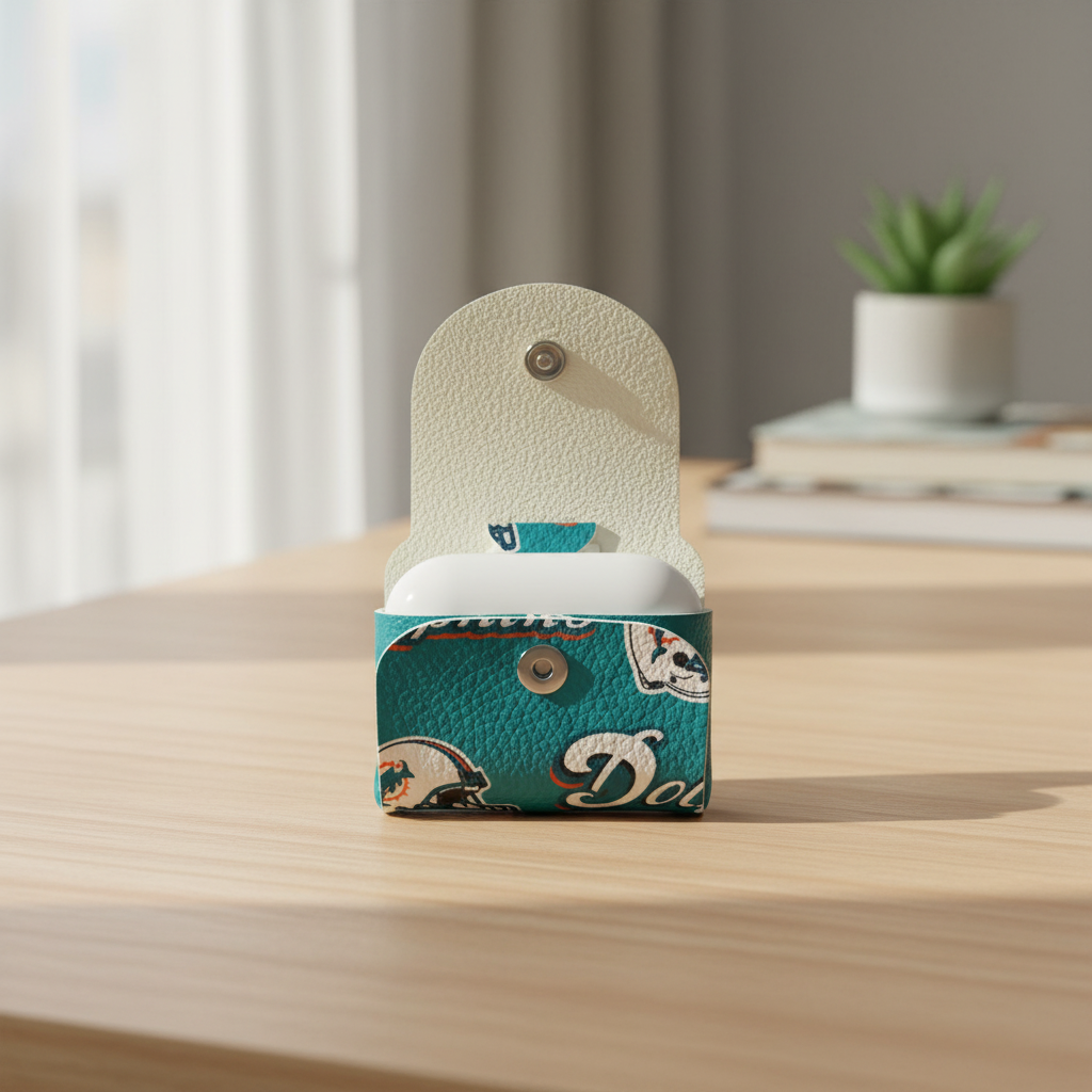 Miami Dolphins Snap Pouch Open on Desk