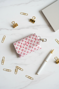 Pink Monogram Pouch on Marble
