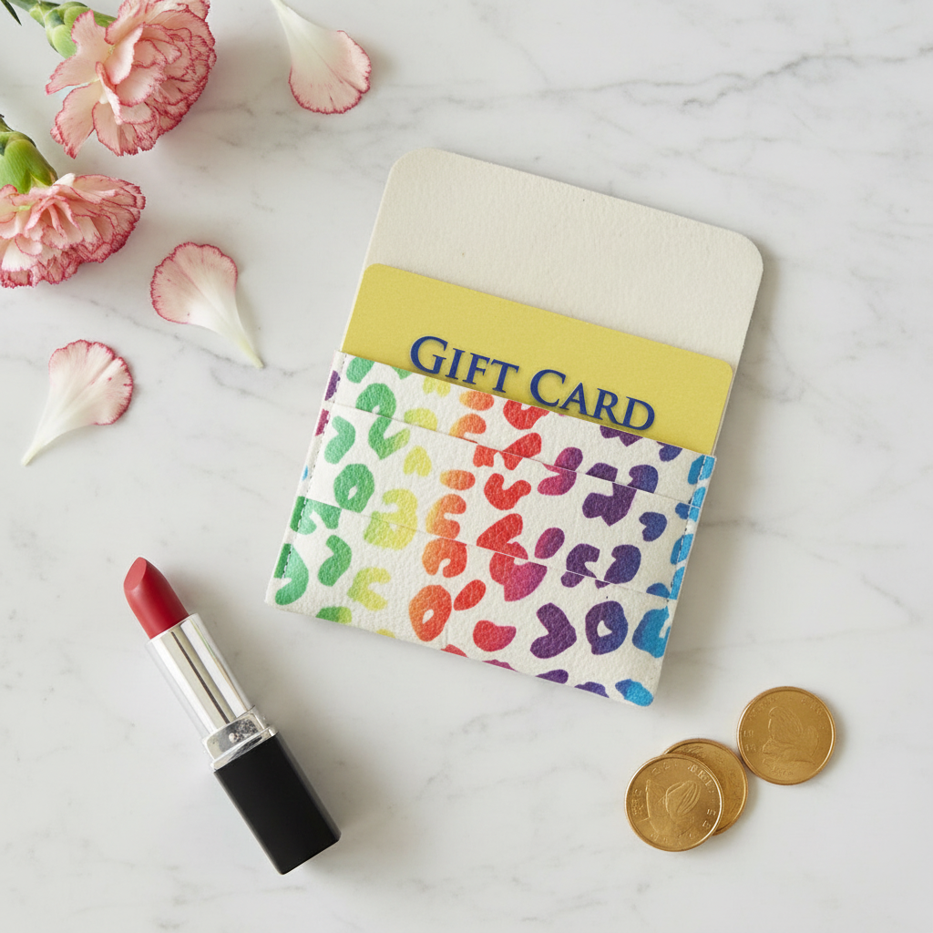 Rainbow Leopard Print Card Wallet