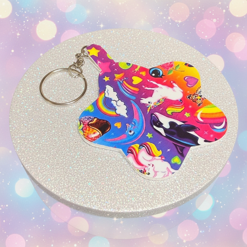 Star Keychain with Magical Background